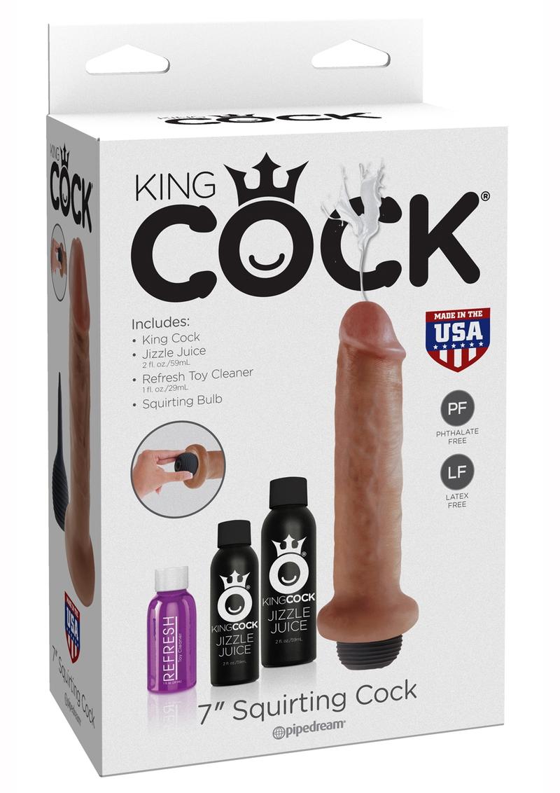 King Cock Squirting Cock Kits Tan 7 Inches