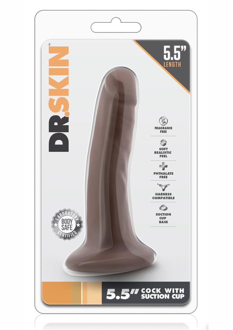 Dr. Skin Dildo with Suction Cup 5.5in - Chocolate