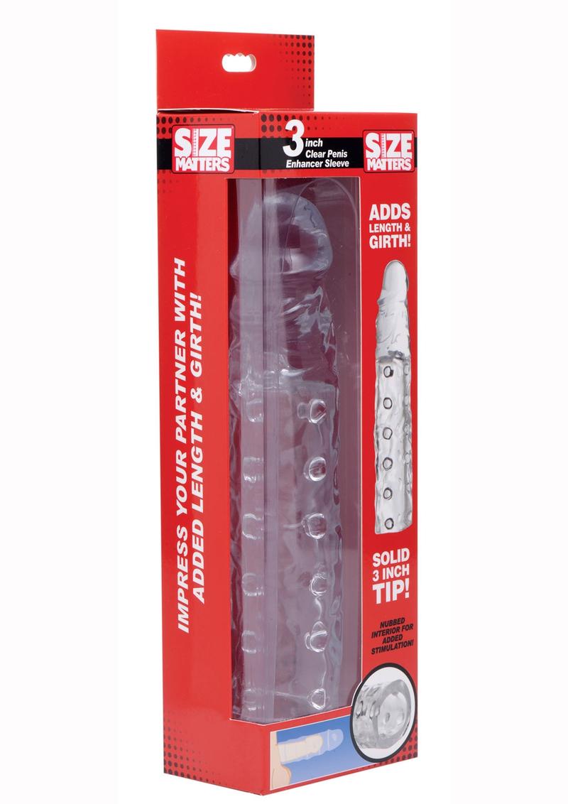 Size Matters Penis Enhancer Sleeve 3in - Clear
