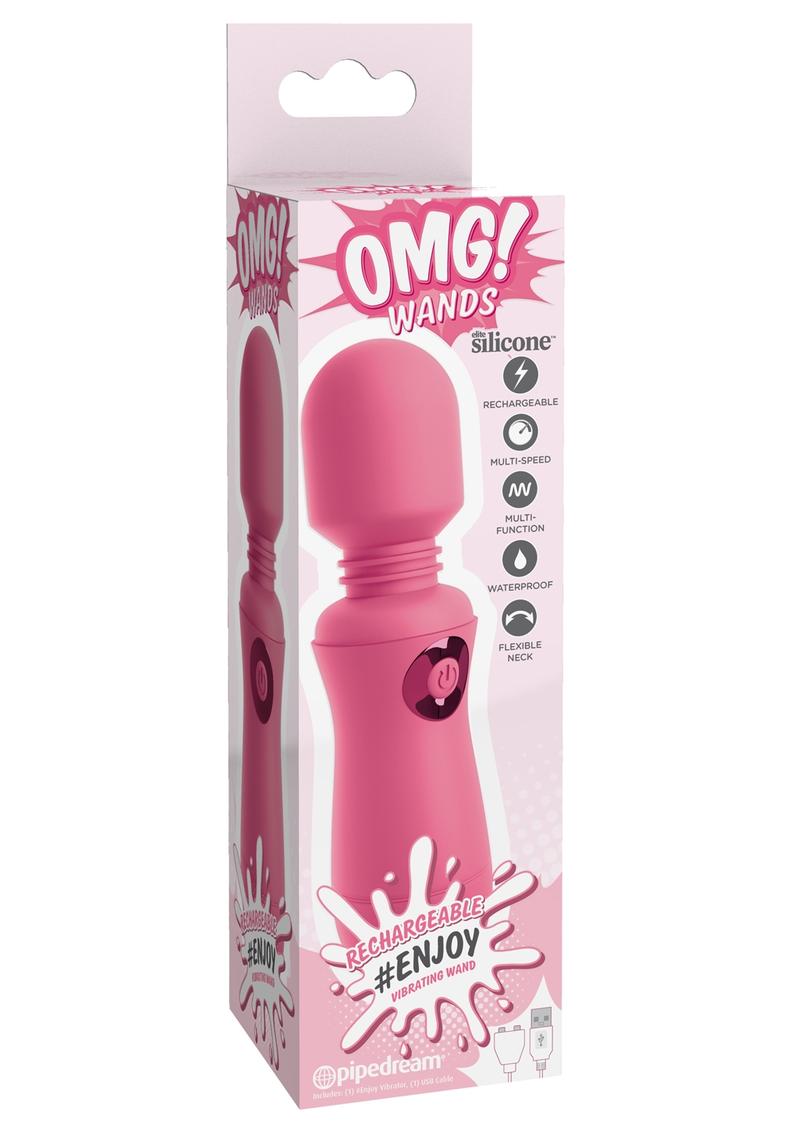 OMG! Wands #Enjoy Rechargeable Silicone Vibrating Massager - Pink