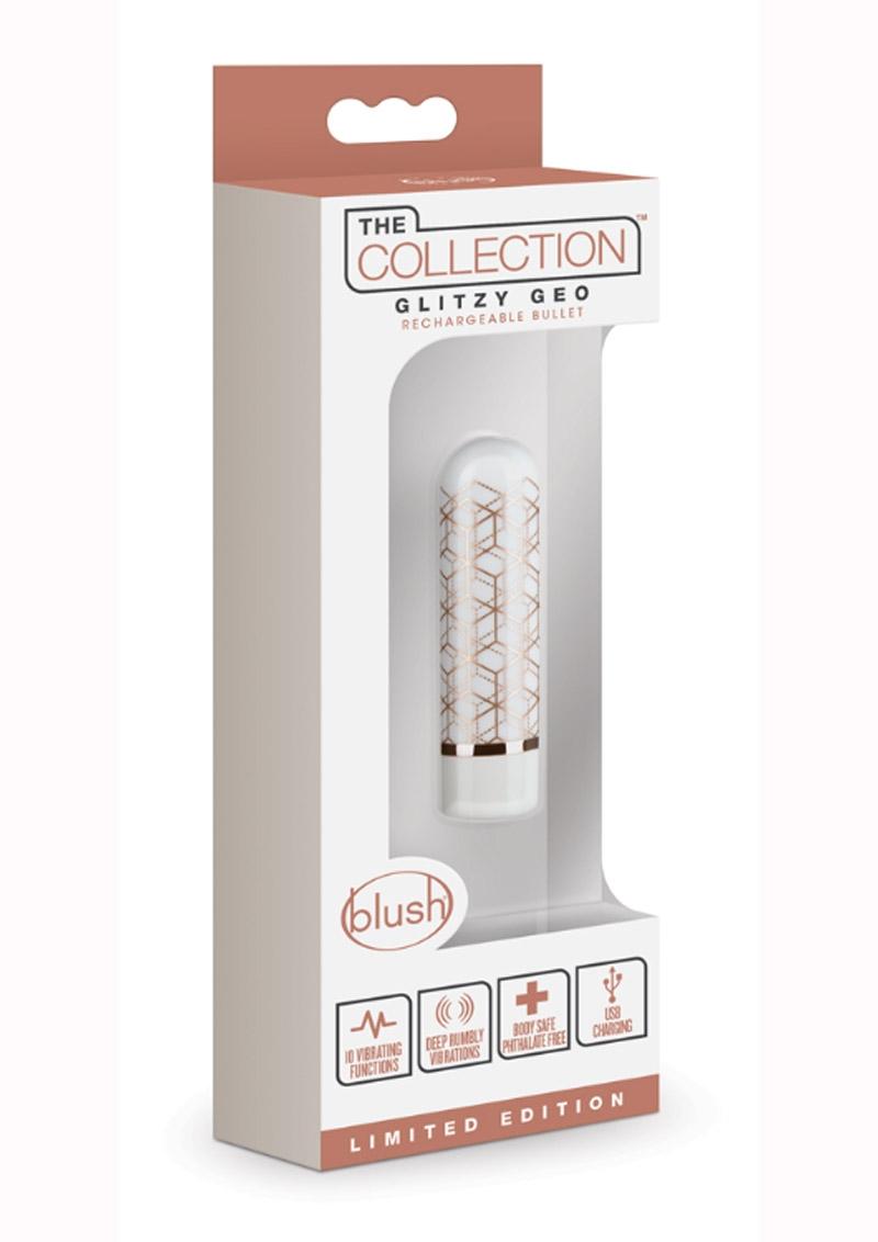 The Collection Glitzy Geo Rechargeable Bullet - Rose Gold