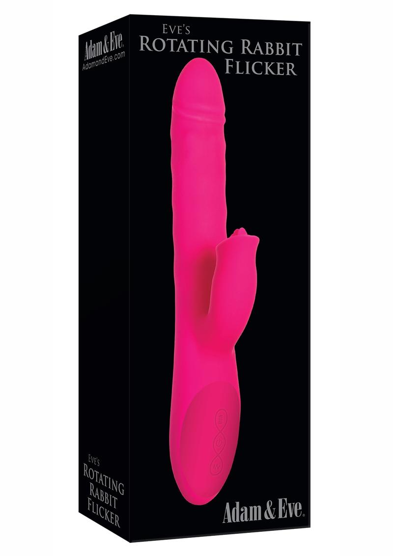 Adam andamp; Eve Eve`s Rotating Rabbit Flicker Rechargeable Silicone Dual Stimulating Rabbit Vibrator - Pink