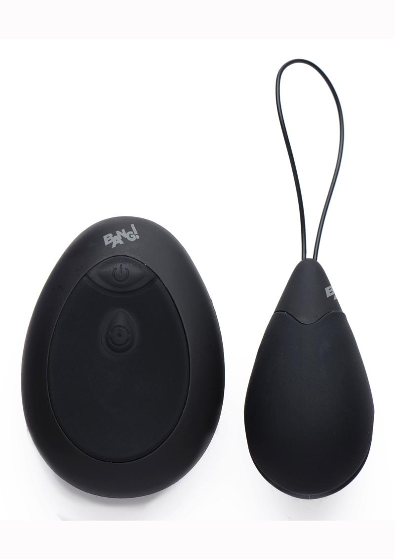 Bang 10X Rechargeable Silicone Vibrating Egg With Remote Control - Black