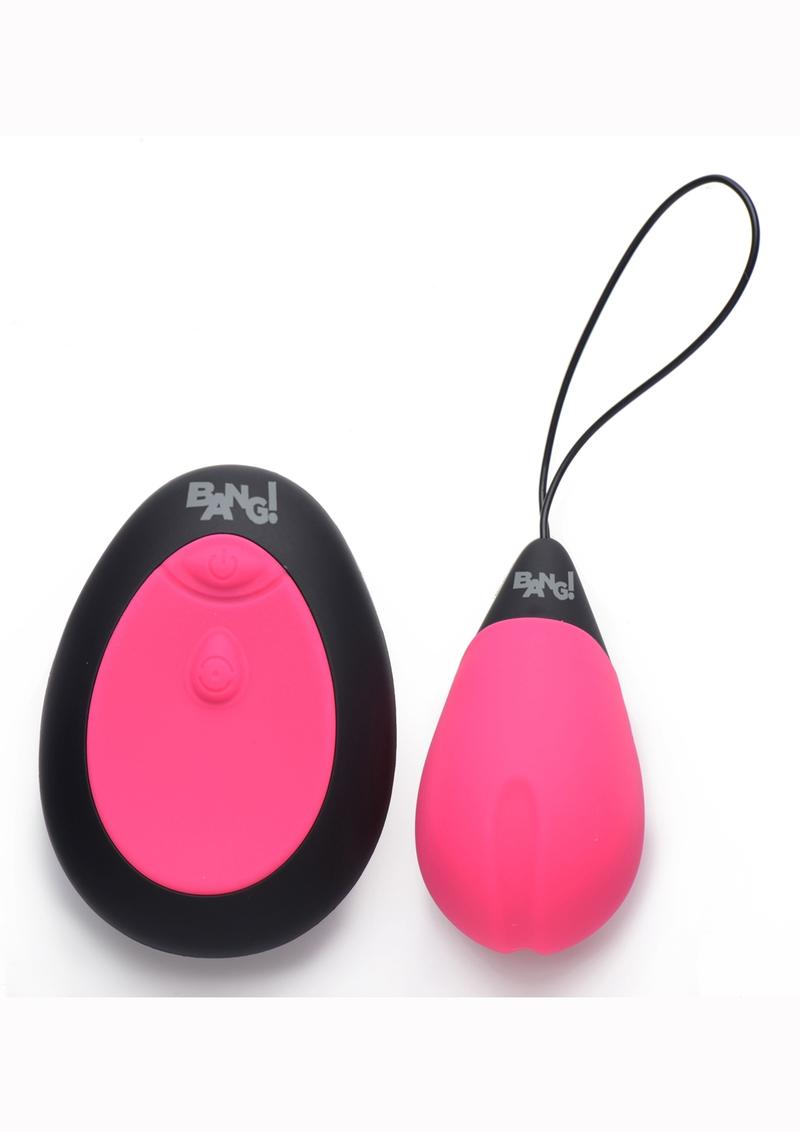 Bang 10X Rechargeable Silicone Vibrating Egg With Remote Control - Pink