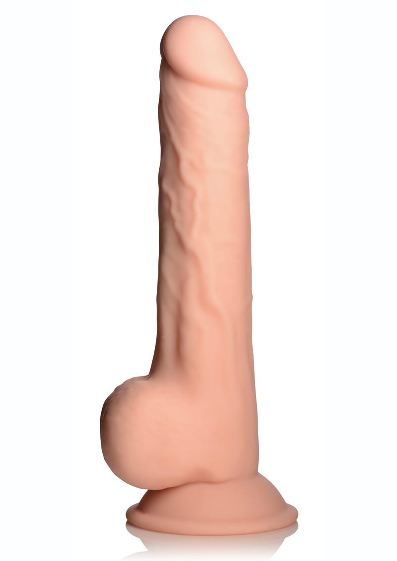 Fleshstixxx Silicone Bendable Dong With Balls 9 in - Vanilla