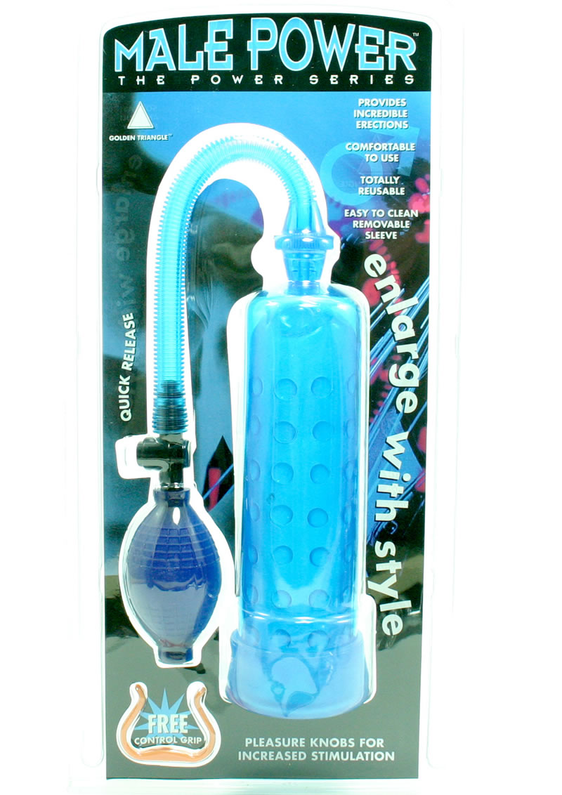 Male Power The Power Series Penis Pump With Pleasure Knobs - Blue