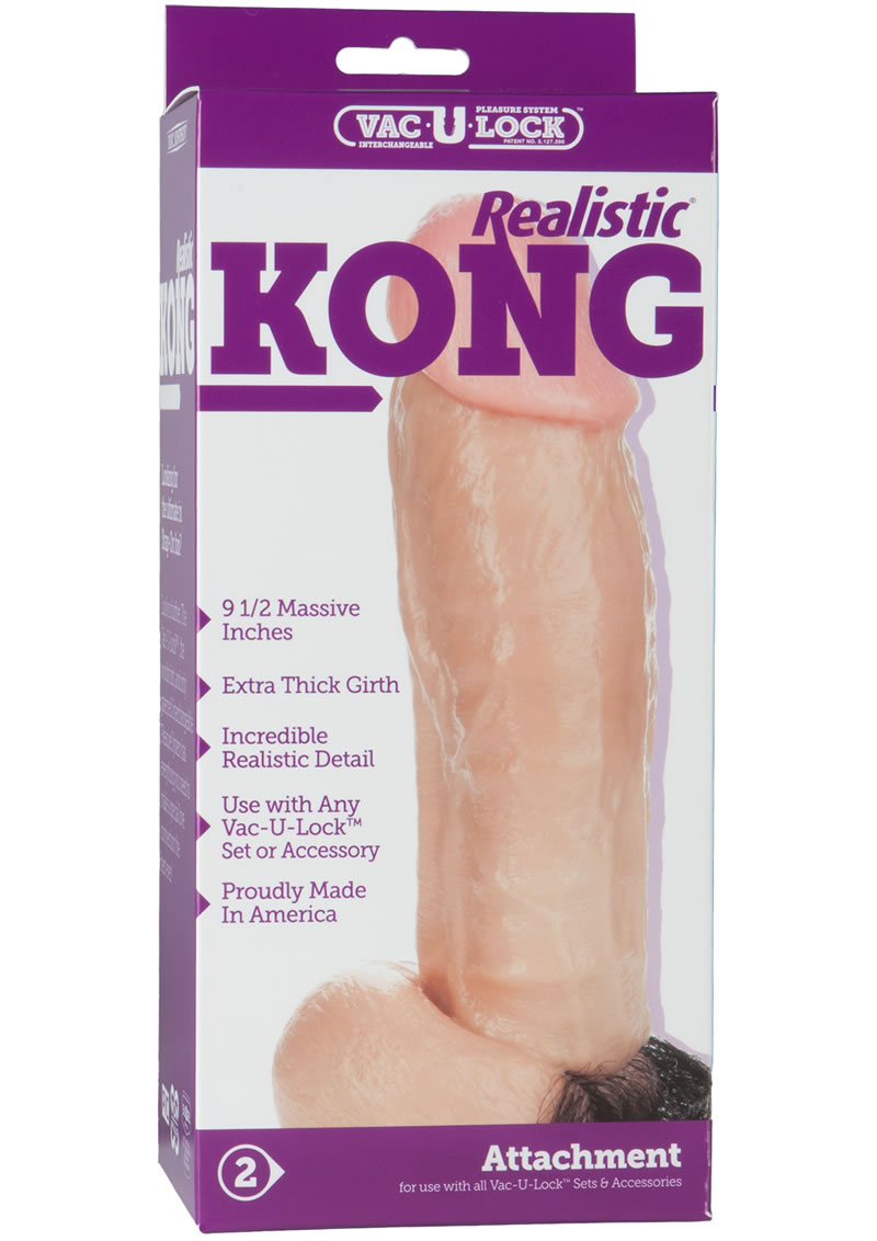 Vac-U-Lock Realistic Kong Firmskyn Dildo 8.5in - Vanilla