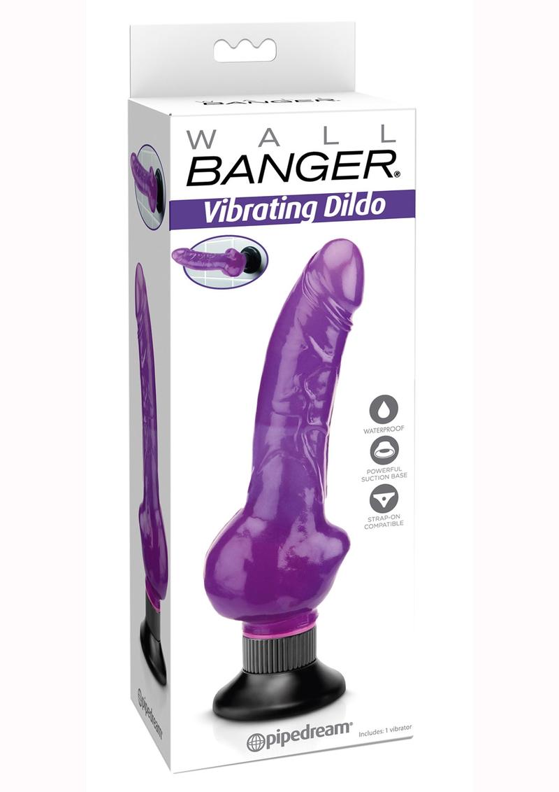 Wall Bangers Vibrating Dildo 9in - Purple