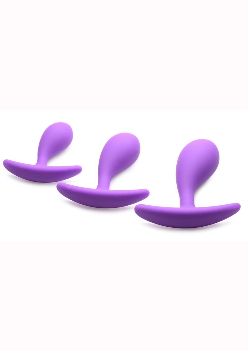 Frisky Booty Poppers Silicone Anal Trainer Kit (Set of 3) - Purple