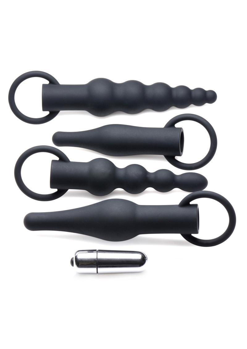 Master Series Premium Ranged Rimmers 3X Vibrating Silicone Rimming Anal Training Set - Black **Special Order**