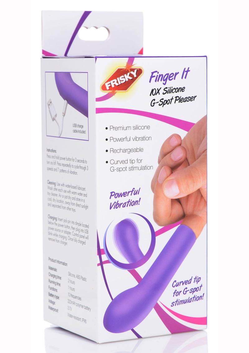 Frisky Finger It 10x Silicone Rechargeable G-Spot Pleaser Vibrator - Purple
