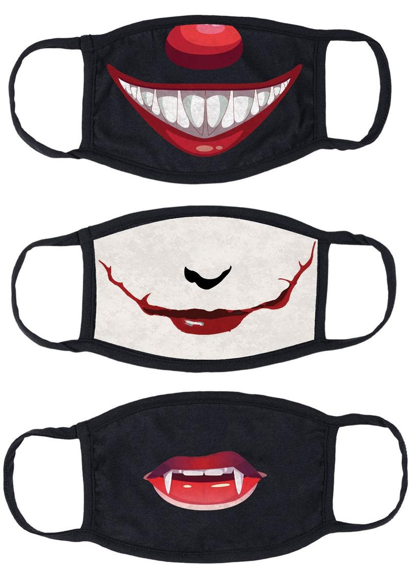 Maskerade Protective Mask (Joker/ Penny Wise/ Vampire) 3 Per Pack - Black