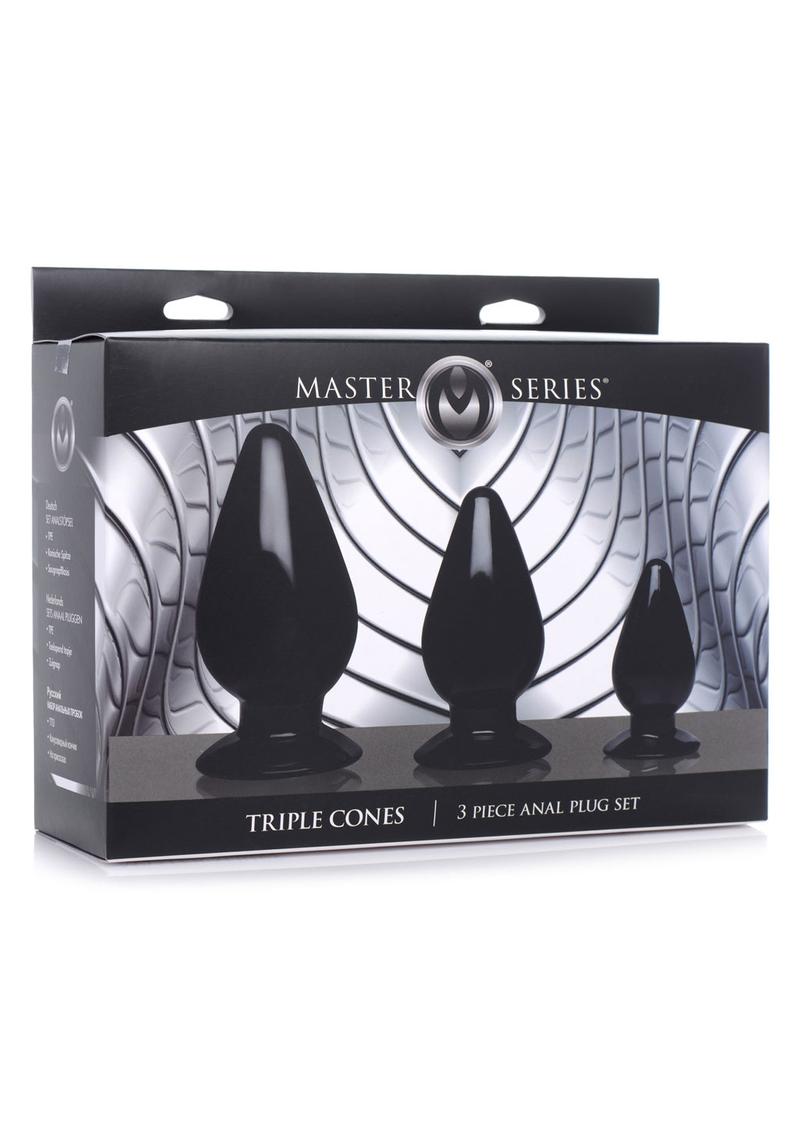 Master Series Triple Cones Anal Plug Set (3 pieces) - Black