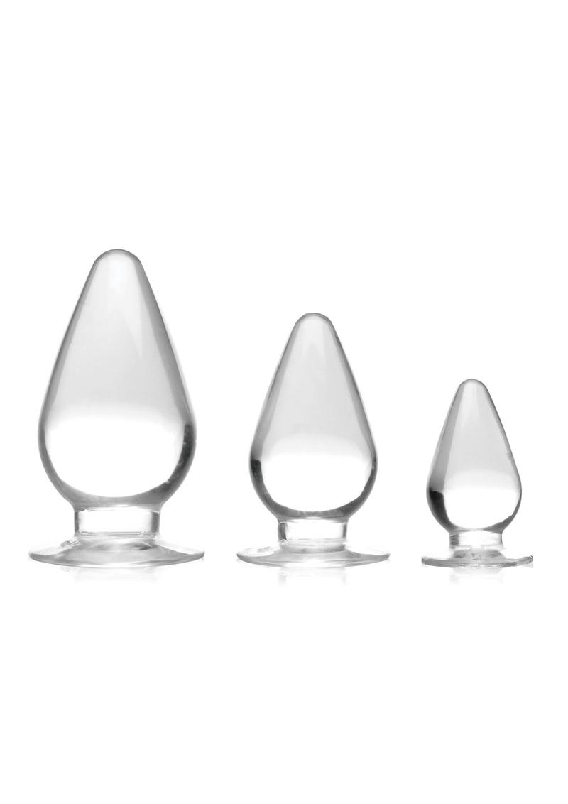 Master Series Triple Cones Anal Plug Set (3 pieces) - Clear