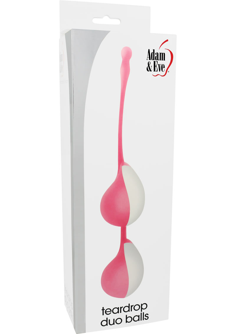 Adam and Eve Teardrop Duo Vaginal Balls Waterproof Pink/White