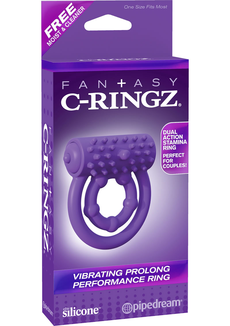Fantasy C-Ringz Silicone Vibrating Prolong Performance Cock Ring - Purple