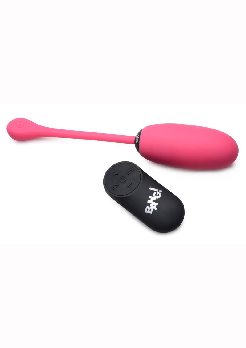 Bang! 28x Plush Silicone Rechargeable Egg With Remote Control - Pink