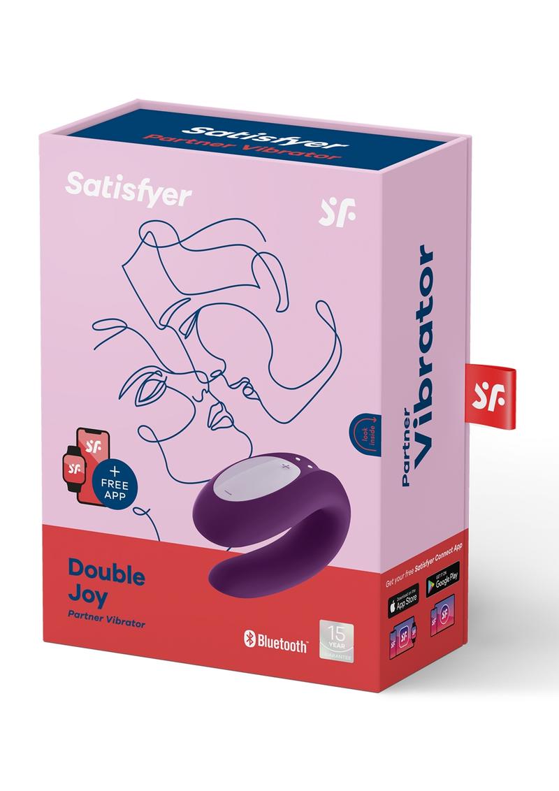 Satisfyer Double Joy Rechargeable Silicone Dual Stimulating Vibrator - Purple
