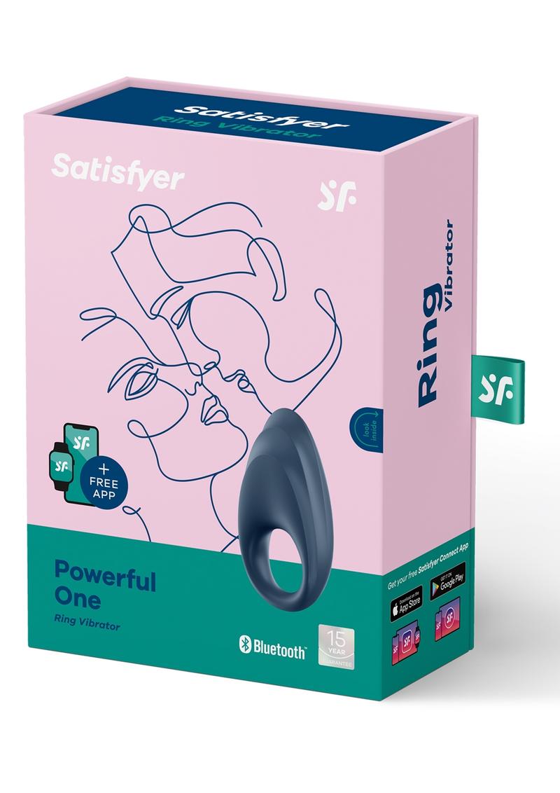 Satisfyer Powerful One Rechargeable Silicone Couple`s Ring - Blue