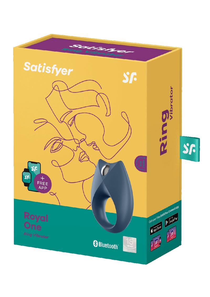 Satisfyer Royal One Rechargeable Silicone Couple`s Ring - Blue