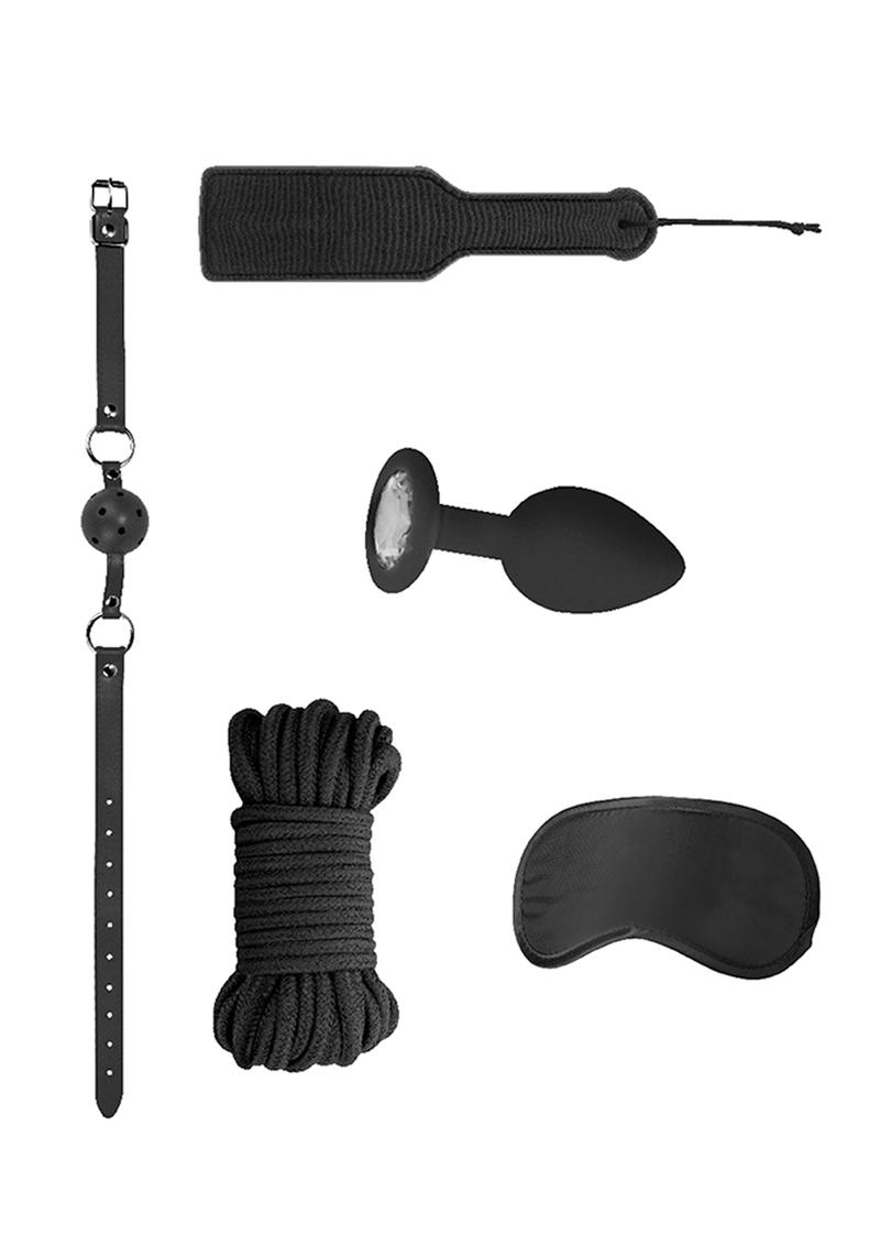 Ouch! Kits Introductory Bondage Kit #5 4pc - Black