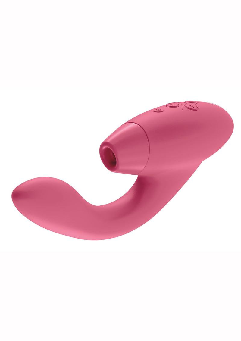 Womanizer Duo Silicone Rechargeable Clitoral And G-Spot Stimulator - Raspberry