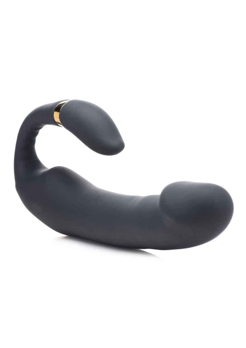 Inmi 10x Pleaure Pose Vibe With Clit Stimulator Silicone Rechargeable Vibrator - Black