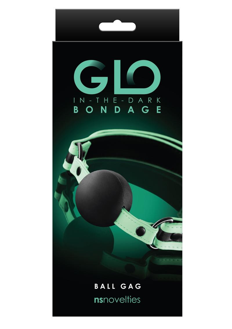 GLO Bondage Glow In The Dark Ball Gag - Green