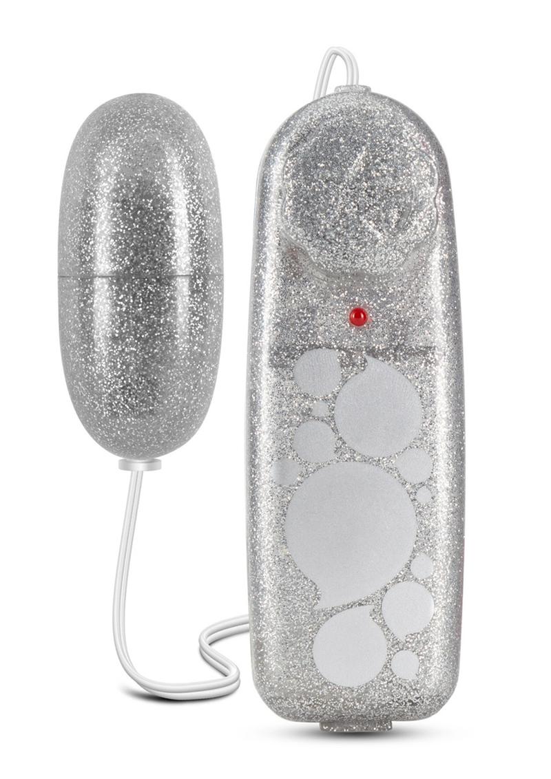 B Yours Glitter Power Bullet Vibrator With Remote Control - Silver