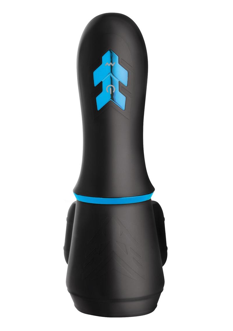 Trinity for Men 10X Turbo Silicone Rechargeable Penis Head Pleaser - Black/Blue