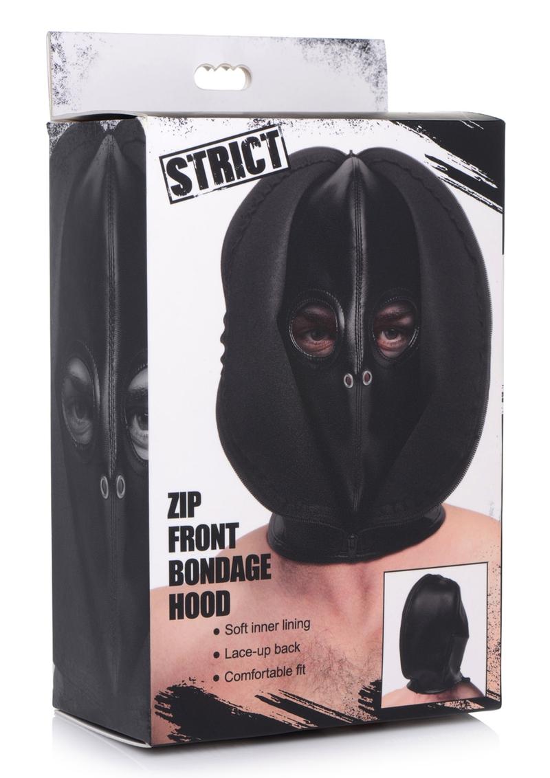 Strict Zip Front Bondage Hood - Black
