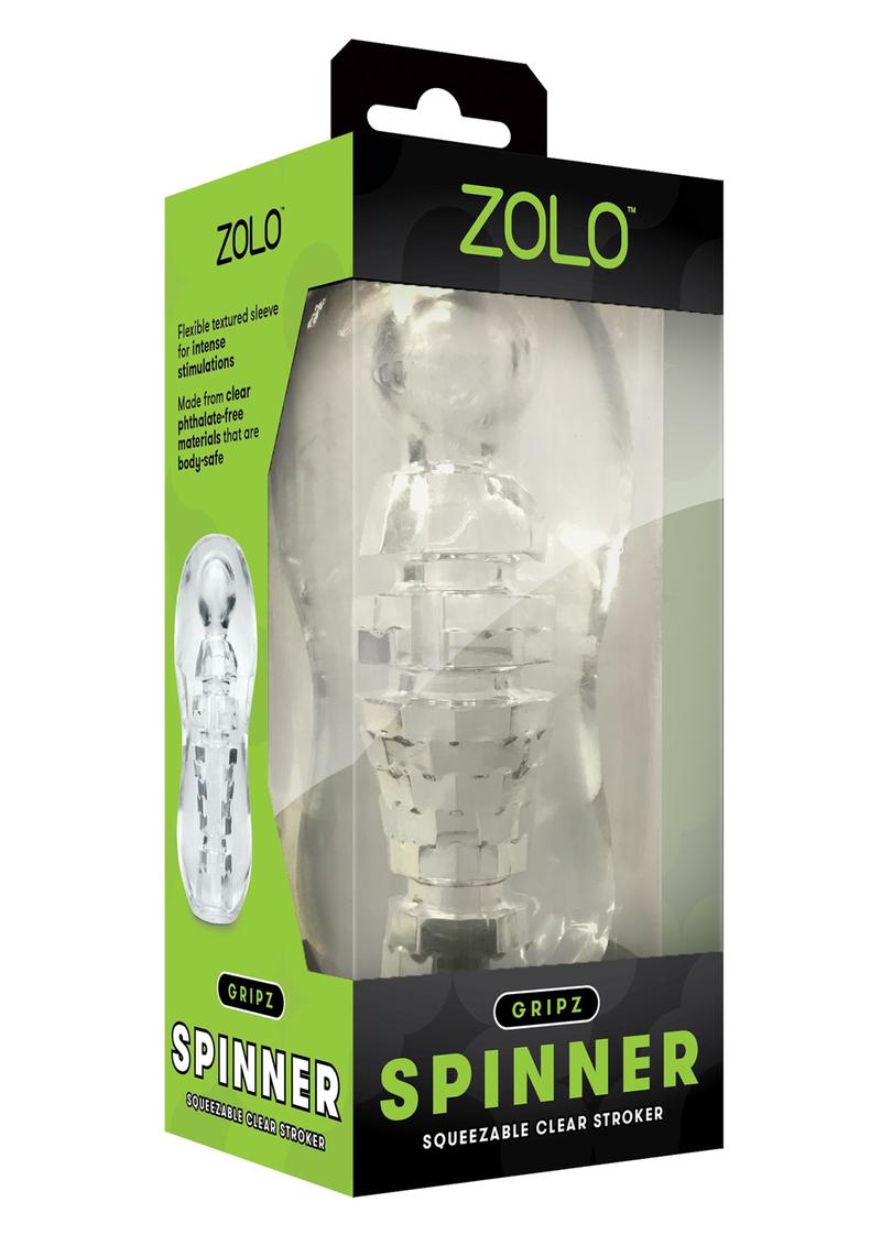 ZOLO Gripz Spinner Stroker Masturbator - Clear