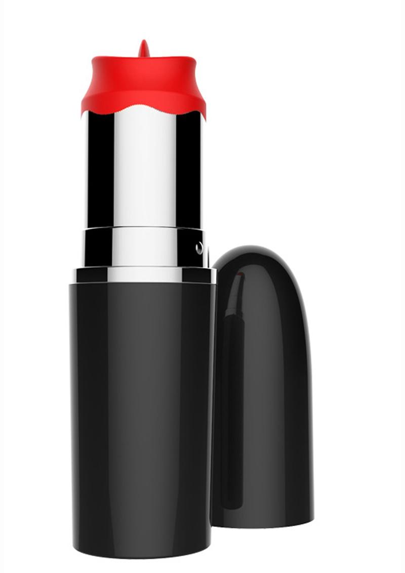 Lick Stick Lipstick Vibrator - Black/Red