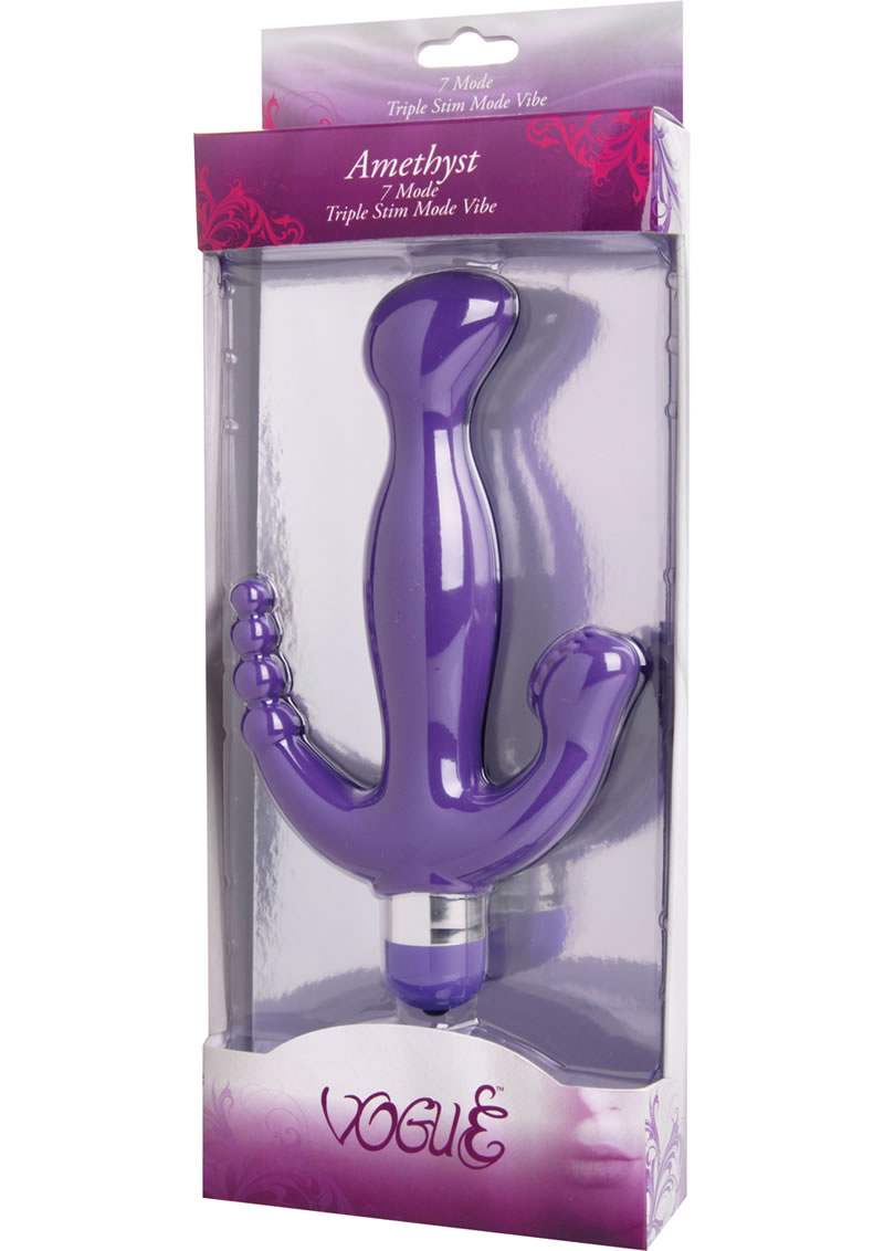 Vogue Amethyst Triple Stimulation Silicone Vibe - Purple