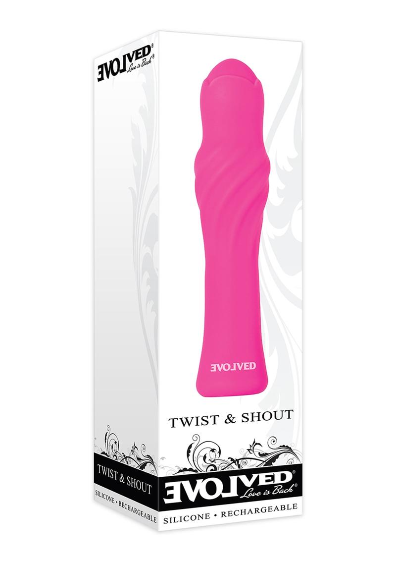 Twist andamp; Shout Silicone Rechargeable Vibrator - Pink