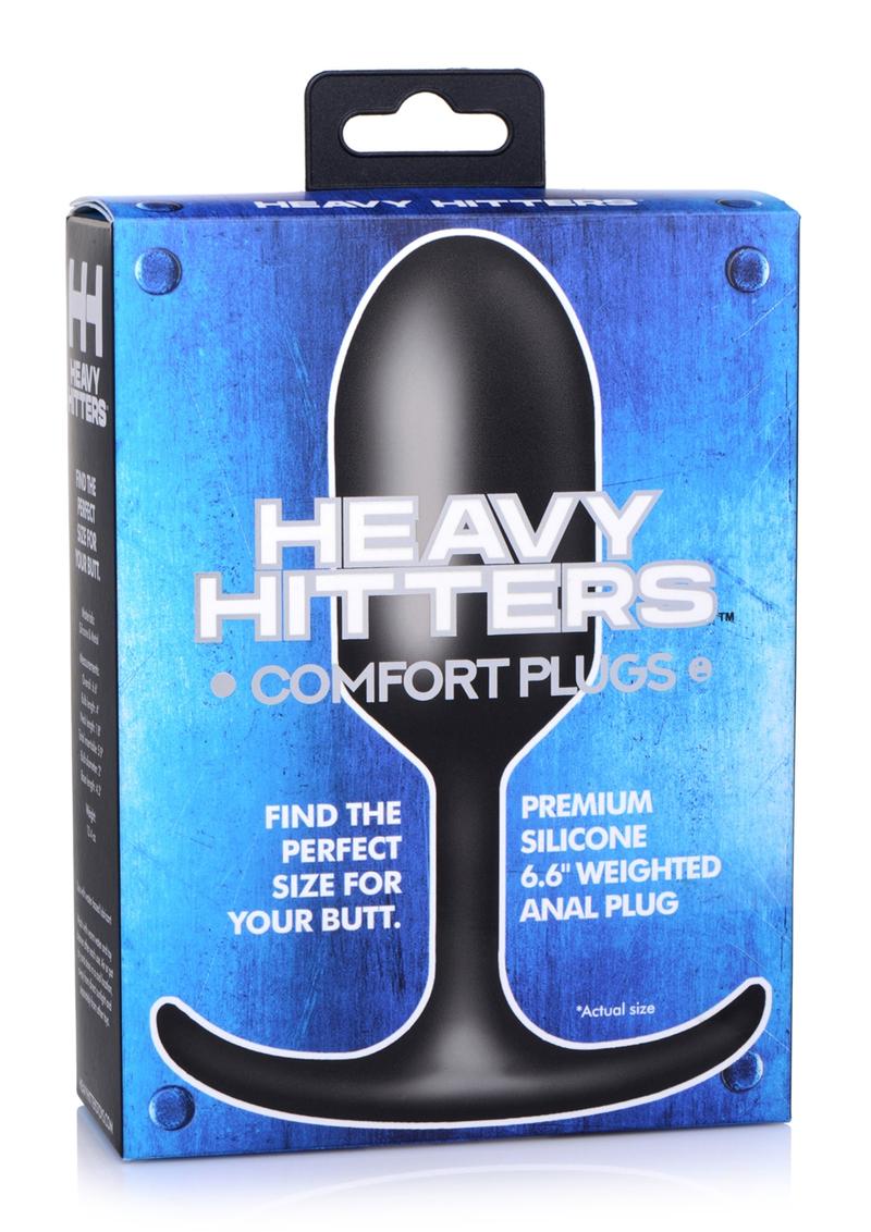 Heavy Hitters Premium Silicone Weighted Anal Plug - XLarge - Black