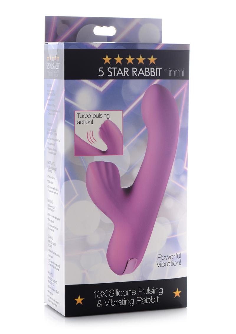 Inmi 13x Silicone Rechargeable Pulsing Rabbit Vibrator - Pink