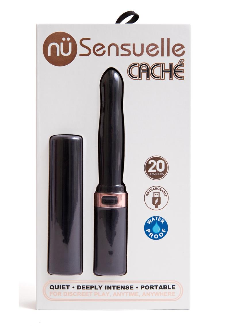 Sensuelle Cache 20 Function Silicone Rechargeable Covered Vibrator - Black