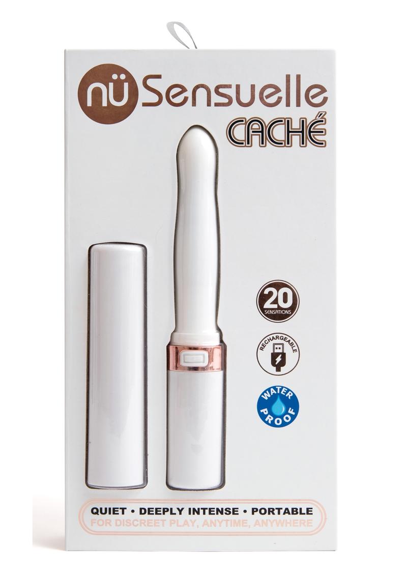 Sensuelle Cache 20 Function Silicone Rechargeable Covered Vibrator - White