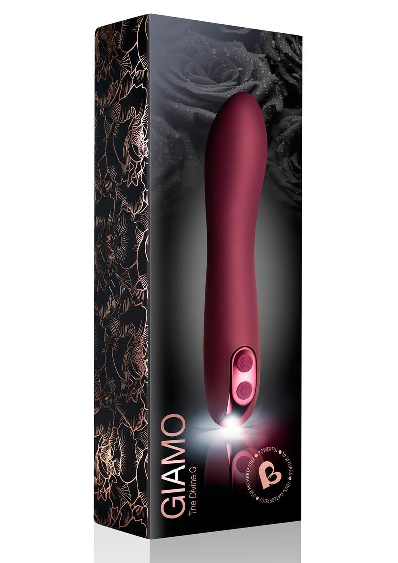 Giamo Silicone Rechargeable G-Spot Vibrator - Burgundy
