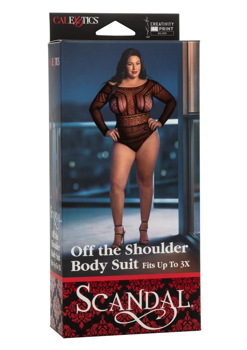Scandal Off The Shoulder Body Suit - Plus Size - Black