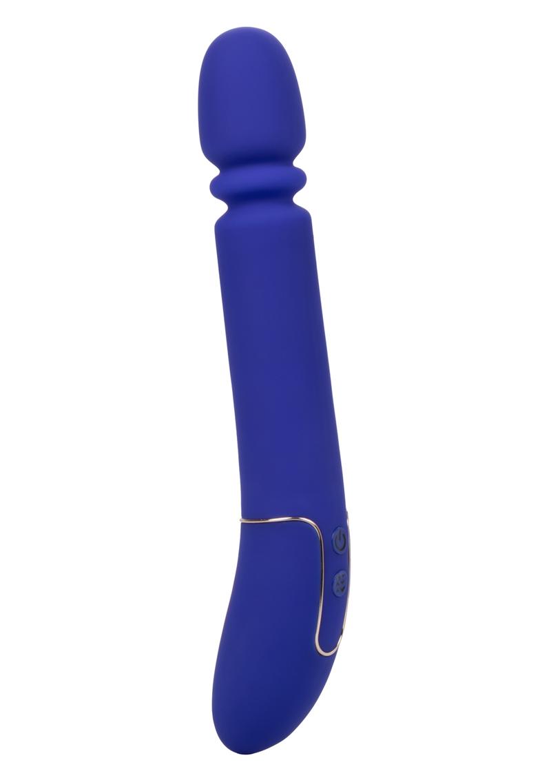 Shameless Slim Thumper Silicone Rechargeable Thrusting Vibrator - Blue