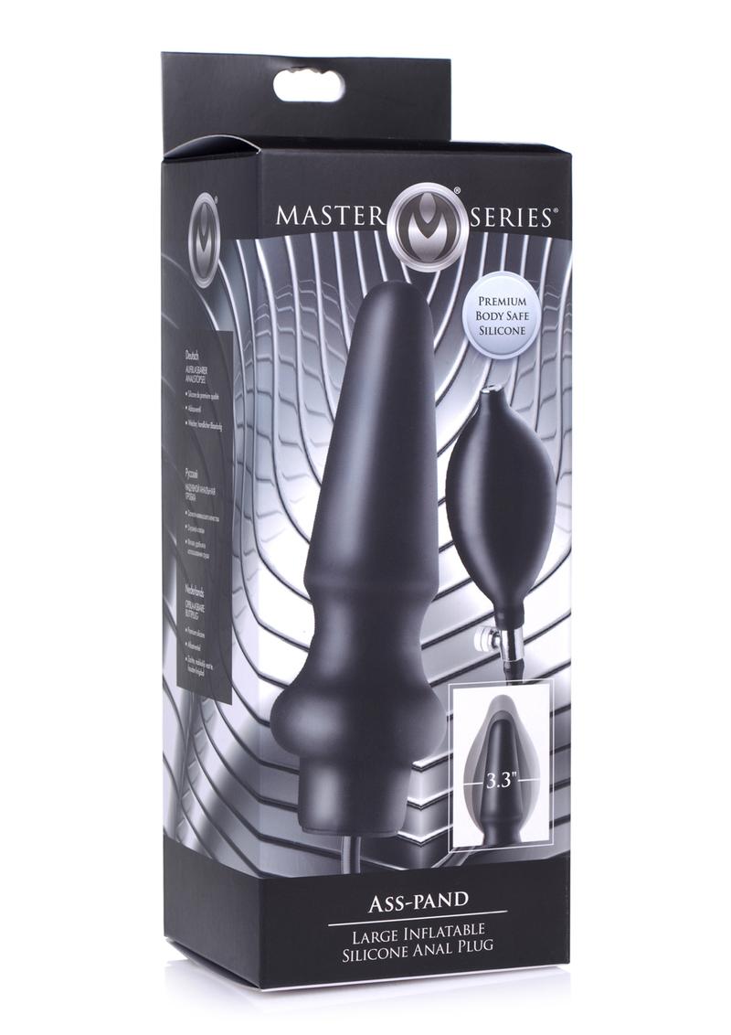 Master Series Ass-Pand Inflatable Silicone Anal Plug - Large - Black