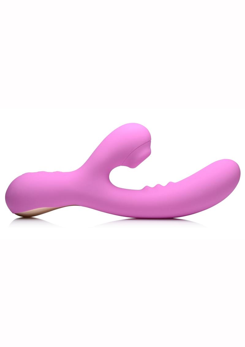 Inmi 5 Star 8X Silicone Rechargeable Suction Rabbit Vibrator - Pink