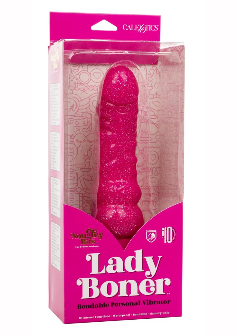 Naughty Bits Lady Boner Bendable Personal Vibrator 6.25in - Pink