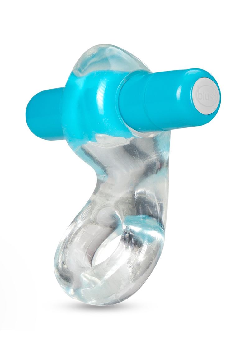 Play With Me Delight Vibrating Cock Ring - Blue