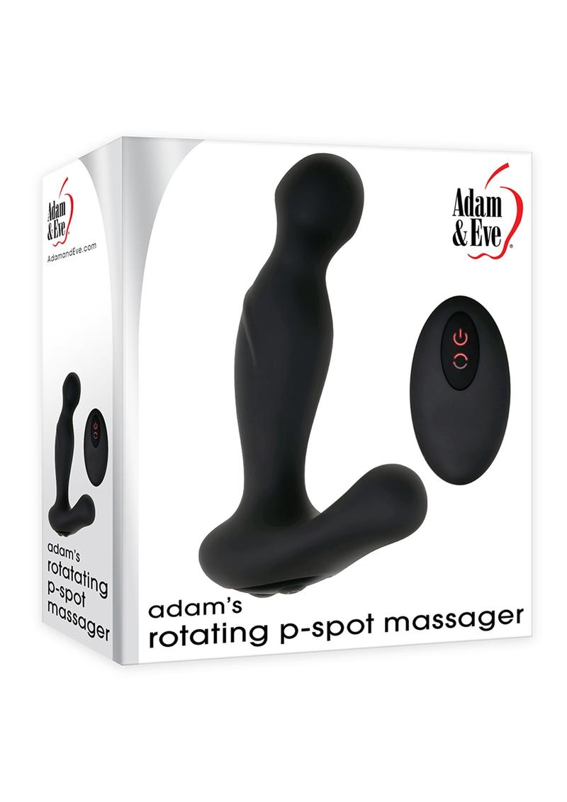 Adam andamp; Eve Adam`s Rotating P-Spot Rechargeable Silicone Massager With Remote Control - Black