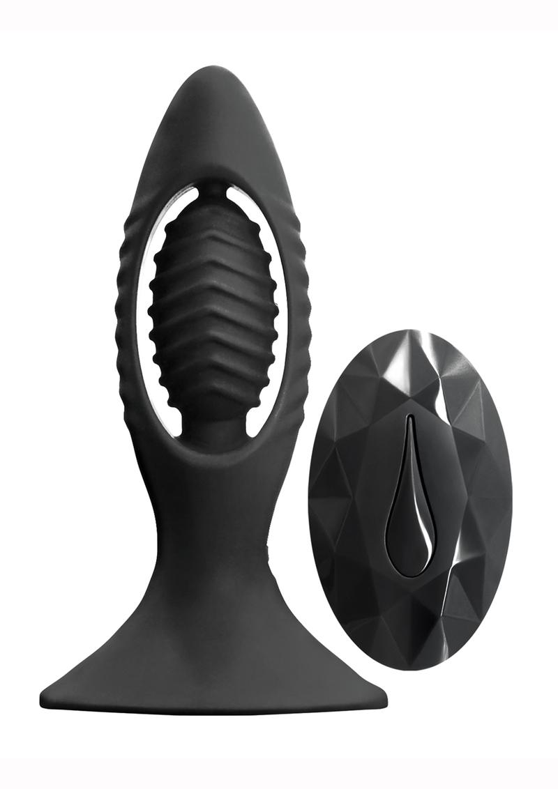 Renegade V2 Silicone Rechargeable Anal Plug With Remote Control - Black