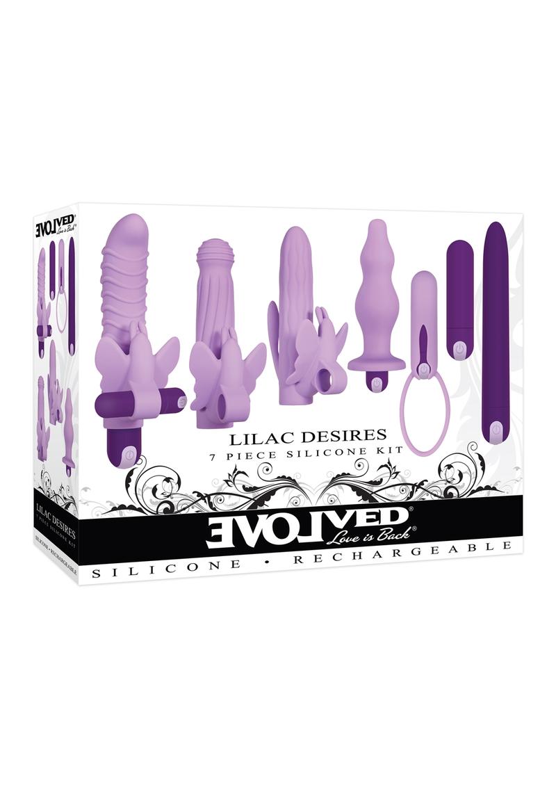 Lilac Desires Silicone Rechargeable Butterfly Kit (7 piece kit) - Purple