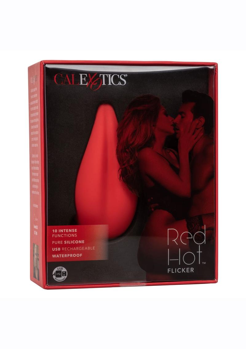 Red Hot Flicker Rechargeable Silicone Massager - Red